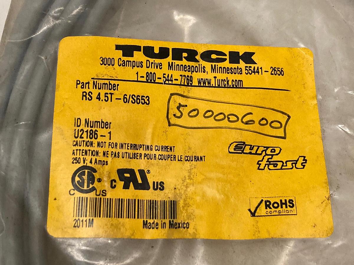 Used Turck,RS 4.5T-6/S653 U2186-1,Cordset
