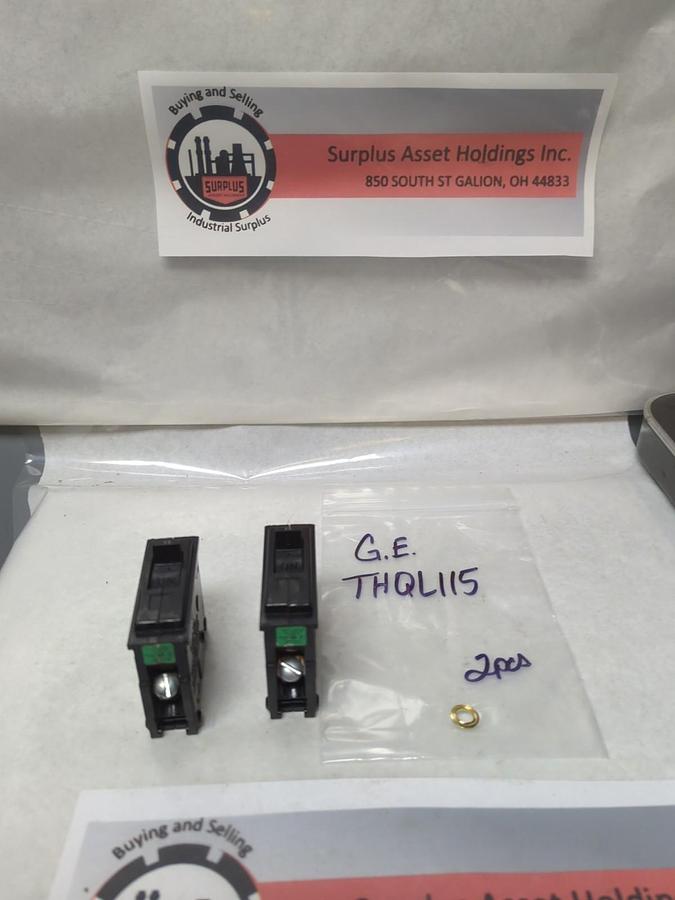 Used GENERAL ELECTRIC,THQL115,CIRCUIT BREAKER 15 AMP 1-POLE LOT OF 2 PRE-OWNED