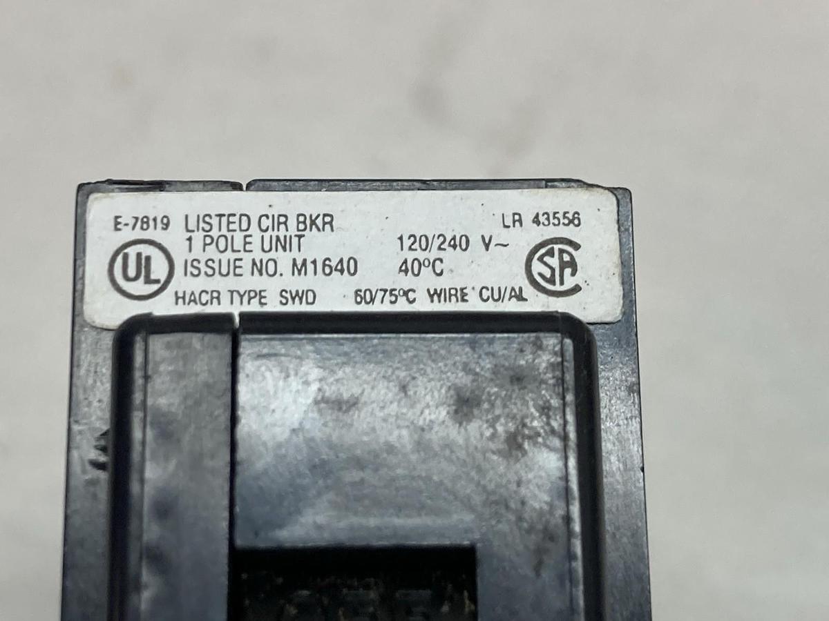 Cutler-Hammer,QBHW1020,Quicklag Single Pole Bolt-On Circuit Breaker 20A