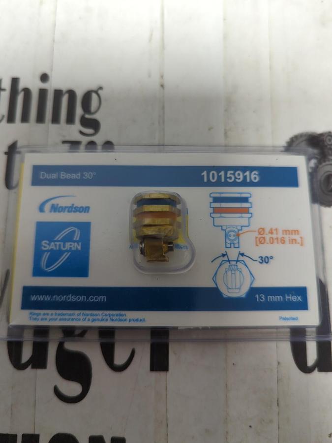 Used NORDSON,1015916,30° HOT MELT MACHINE NOZZLE .41MM .016 NEW