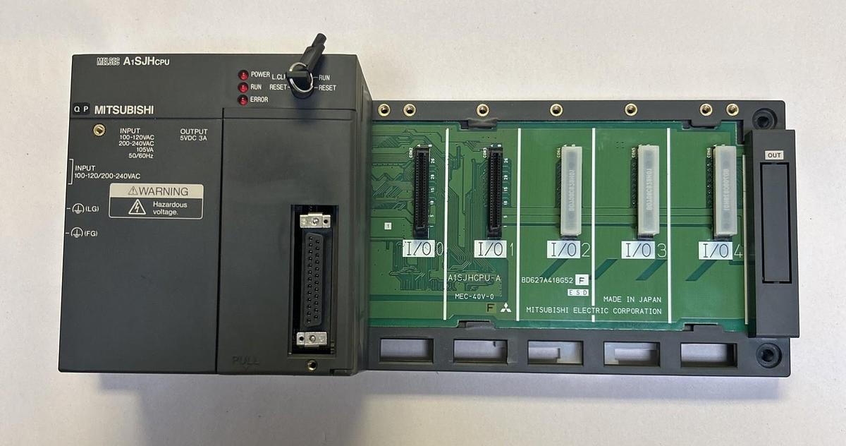 Used MITSUBISHI,A1SJHCPU,CPU UNIT W/ A1SJHCPU-A RACK
