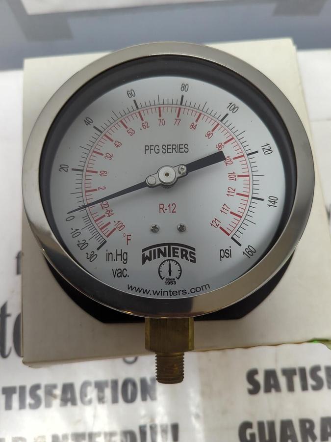WINTERS,P3S6005-45BF-CD,4.5 INCH-30 INCH HG/0/160PSI/F R-12 1/4 IN NPT..NEW