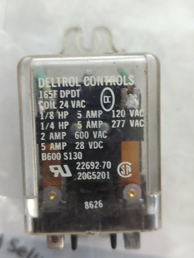Used DELTROL CONTROLS,165F DPDT,RELAY 5 AMP LOT OF 3 PRE-OWNED