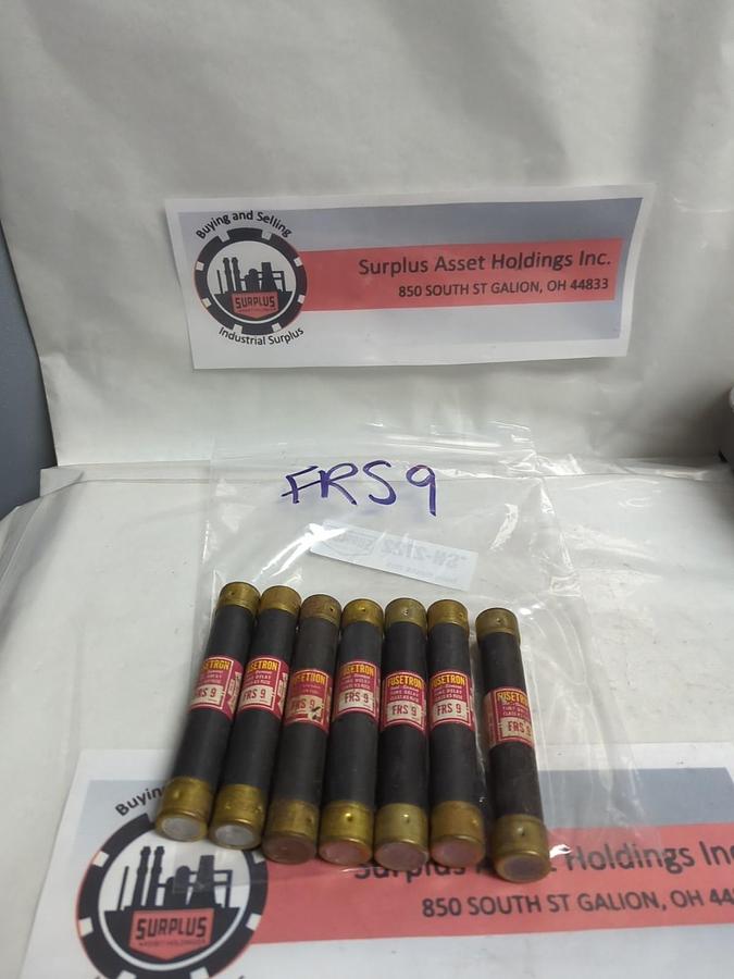 Used COOPER BUSSMANN,FRS-9,FUSETRON 9 AMP FUSE LOT OF 7 PRE-OWNED