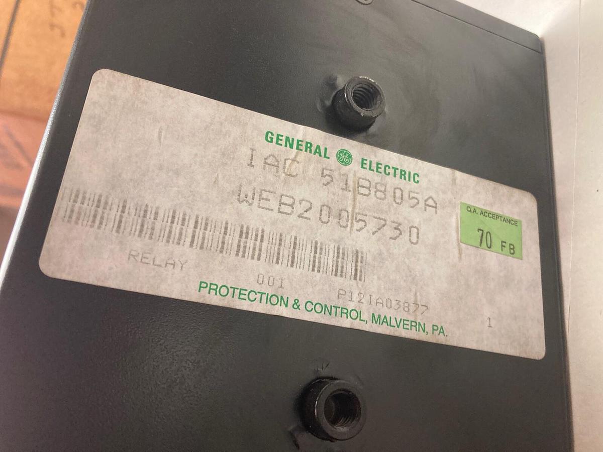 General Electric,IAC 51B805A,Type Iac Time Overcurrent Relay