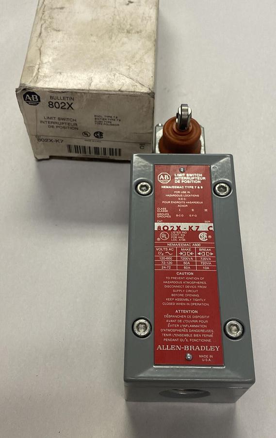 Used ALLEN BRADLEY,802X-K7,SER C LIMIT SWITCH NEW