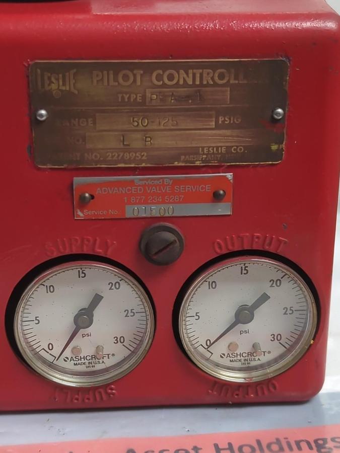 Used LESLIE PILOT CONTROL,TYPE PRA-1, PILOT CONTROLLER 50-125PSIG PRE-OWNED