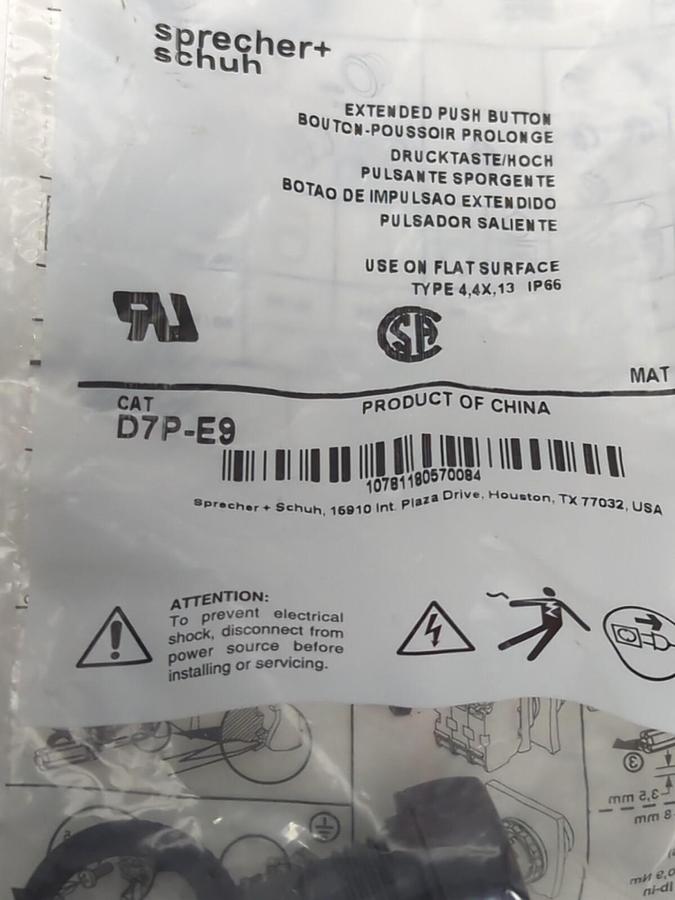 SPRECHER + SCHUH,D7P-E9,EXTENED PUSH BUTTON SERIES A NOS
