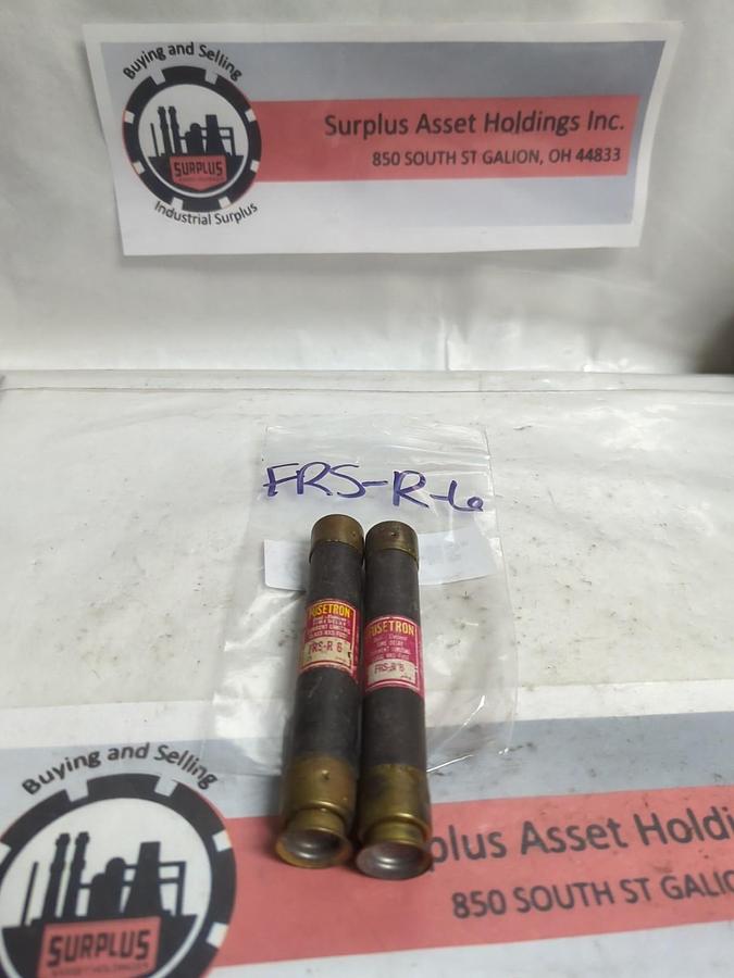 Used COOPER BUSSMANN,FRS-R-6,FUSETRON 6 AMP FUSE LOT OF 2 PRE-OWNED