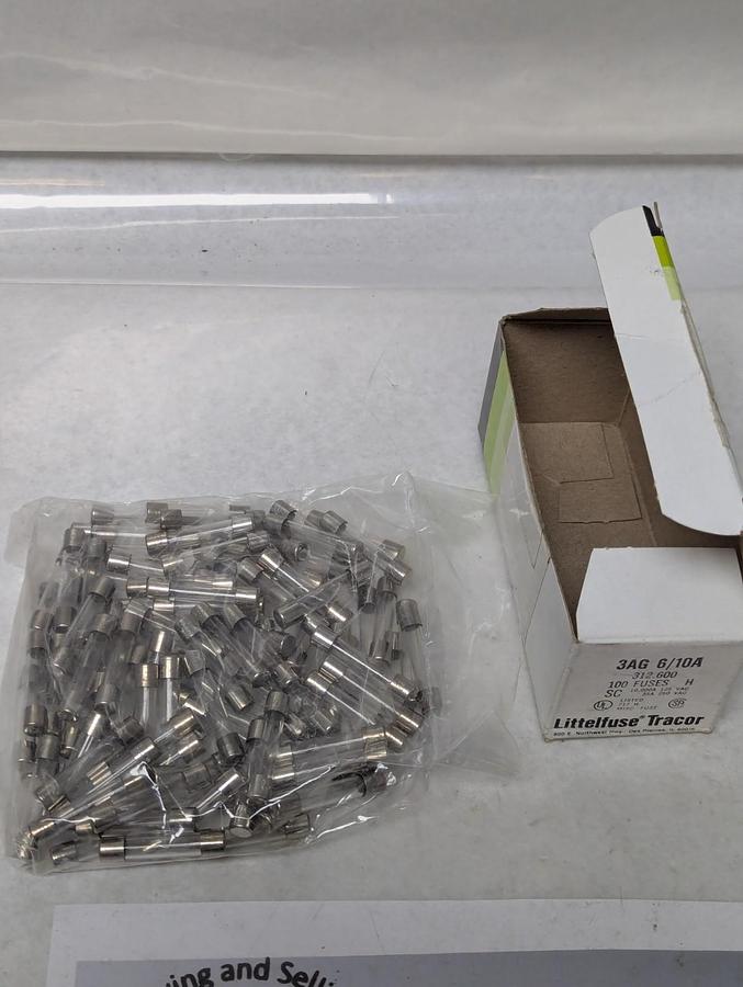 LITTELFUSE,3AG 6/10A,TRACOR SLO-BLO FUSES BOX OF 100 NOS