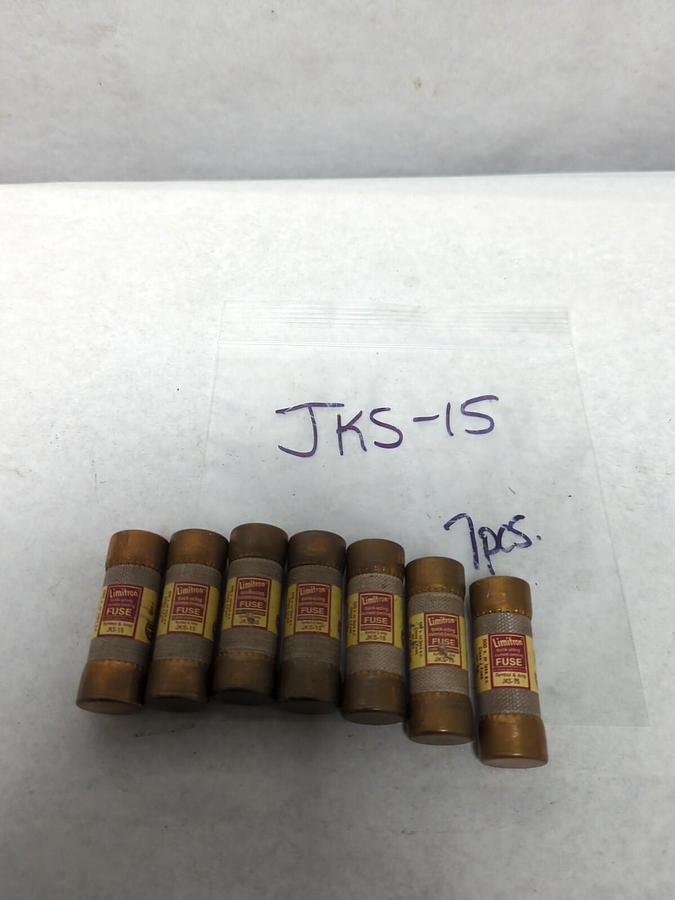 Used COOPER BUSSMANN,JKS-15,LIMITRON 15 AMP FUSE LOT OF 7 PRE-OWNED