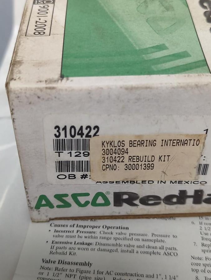 ASCO,310422,REBUILD/REPAIR KIT NOS
