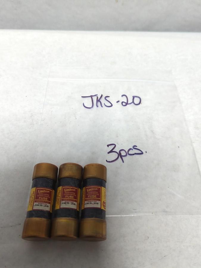 Used COOPER BUSSMANN,JKS-20,LIMITRON 20 AMP FUSE LOT OF 3 PRE-OWNED