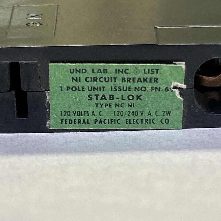 Used FEDERAL PACIFIC,NI120,CIRCUIT BREAKER 20A 120/240V 1P LOT OF 9