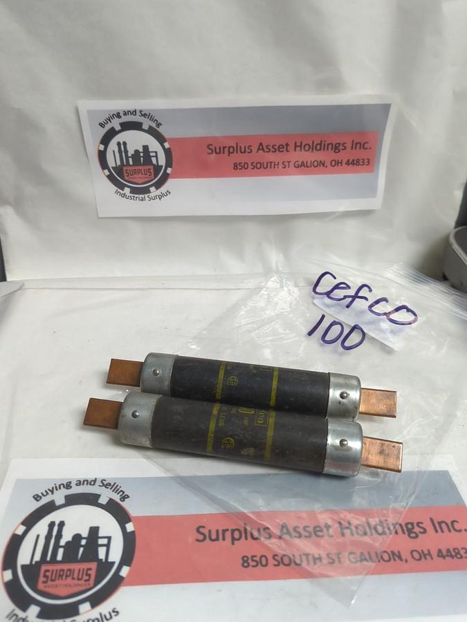 Used CEFCO,100,ONE-TIME 100 AMP FUSE LOT OF 2 PRE-OWNED