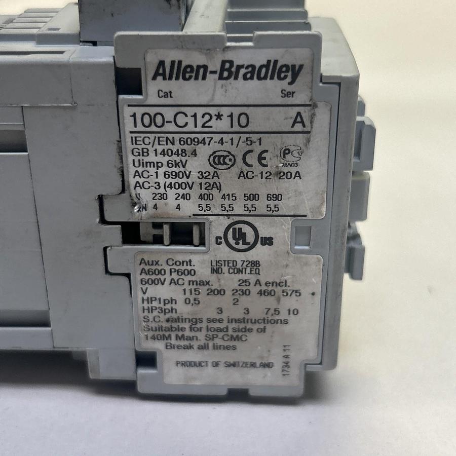 Used ALLEN BRADLEY,100-C12E*10,CONTACTOR 24VDC COIL