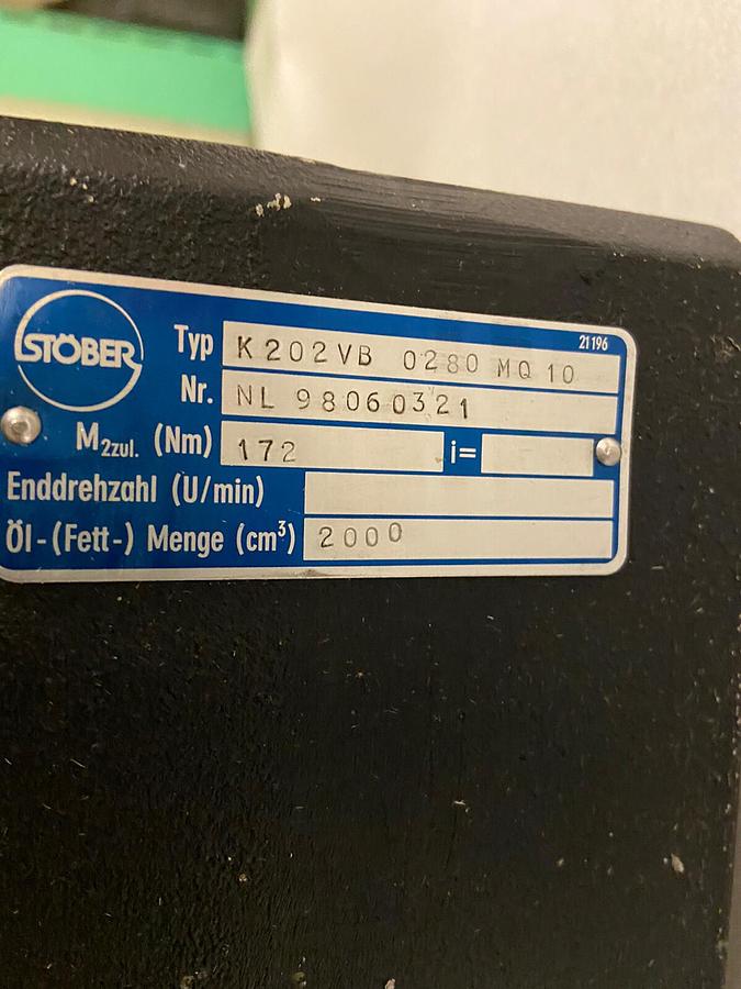 Used Stober,K202VB-0280-MQ-10,Gear Speed Reducer Ratio 10
