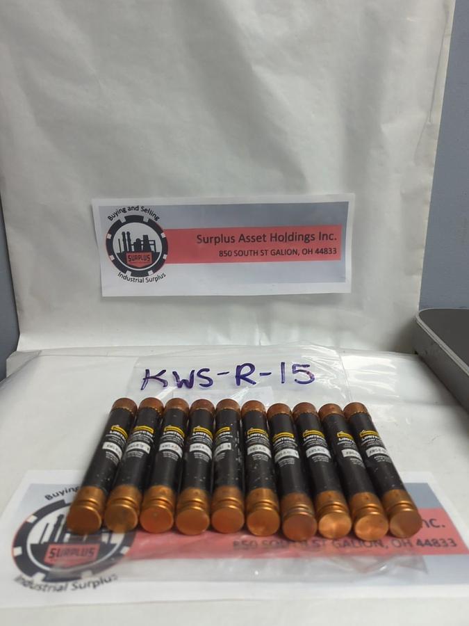 Used COOPER BUSSMANN,KWS-R-15,LIMITRON 15 AMP FUSE LOT OF 10 PRE-OWNED