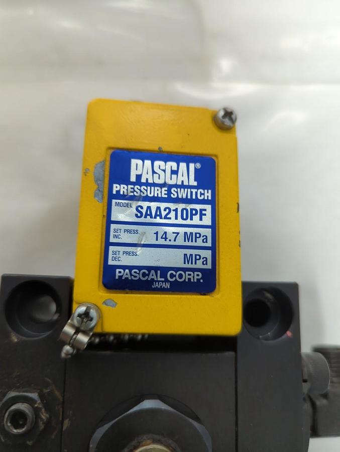 Used PASCAL,SAA210PF/VPG,PRESSURE SWITCH-NON LEAK VALVE ASSEMBLY PRE-OWNED