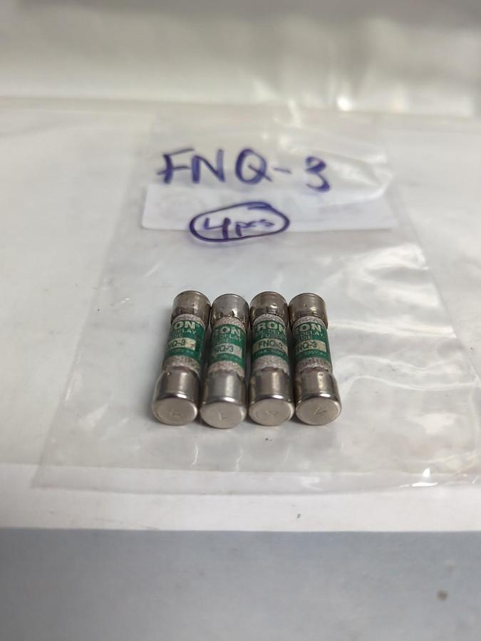 Used COOPER BUSSMANN,FNQ-3,TRON 3 AMP FUSE LOT OF 4 PRE-OWNED