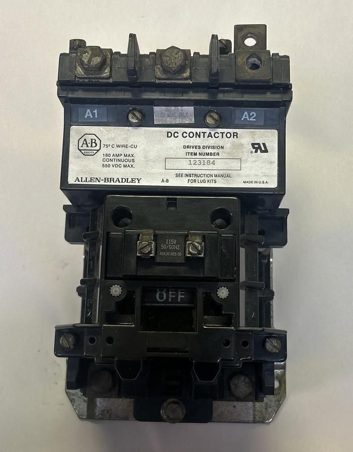 Used ALLEN BRADLEY,123184,DC CONTACTOR 180A 550VDC