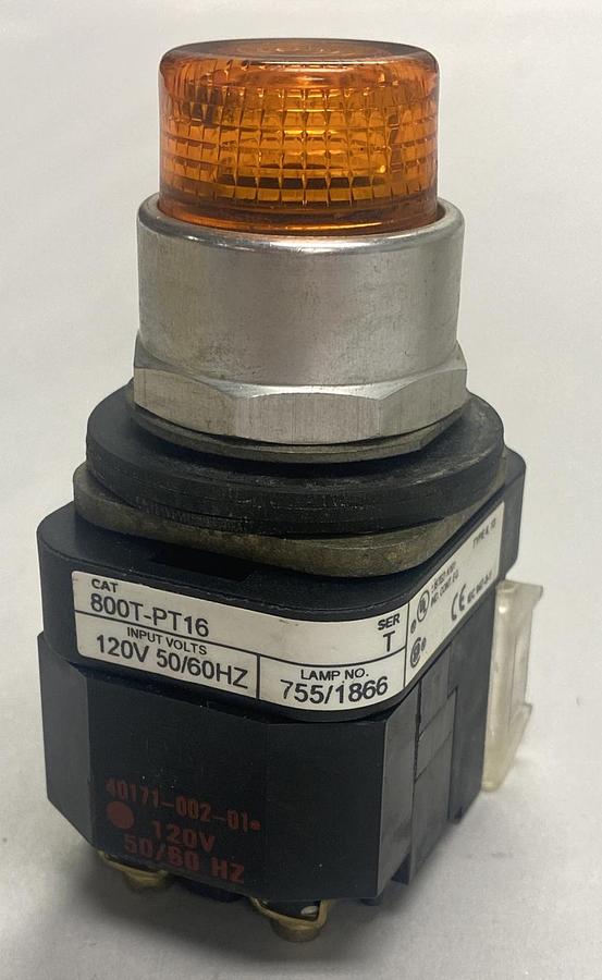 Used Allen-Bradley,800T-PT16,Amber Pushbutton