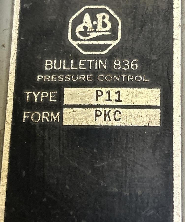 Used ALLEN BRADLEY,836-P11-PKC,PRESSURE CONTROL SWITCH