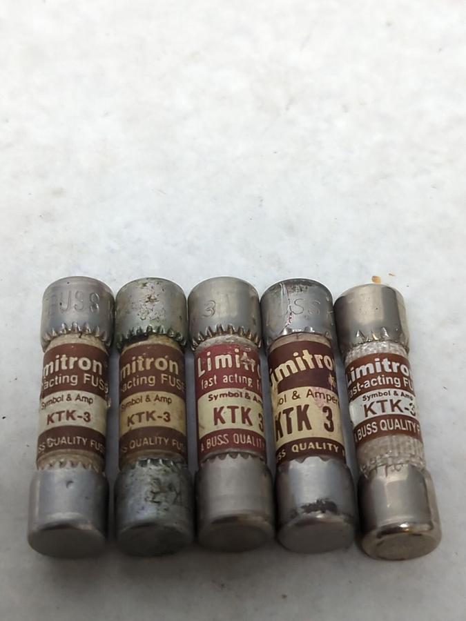 COOPER BUSSMANN,KTK-3,LIMITRON 3 AMP FUSE LOT OF 5 NOS