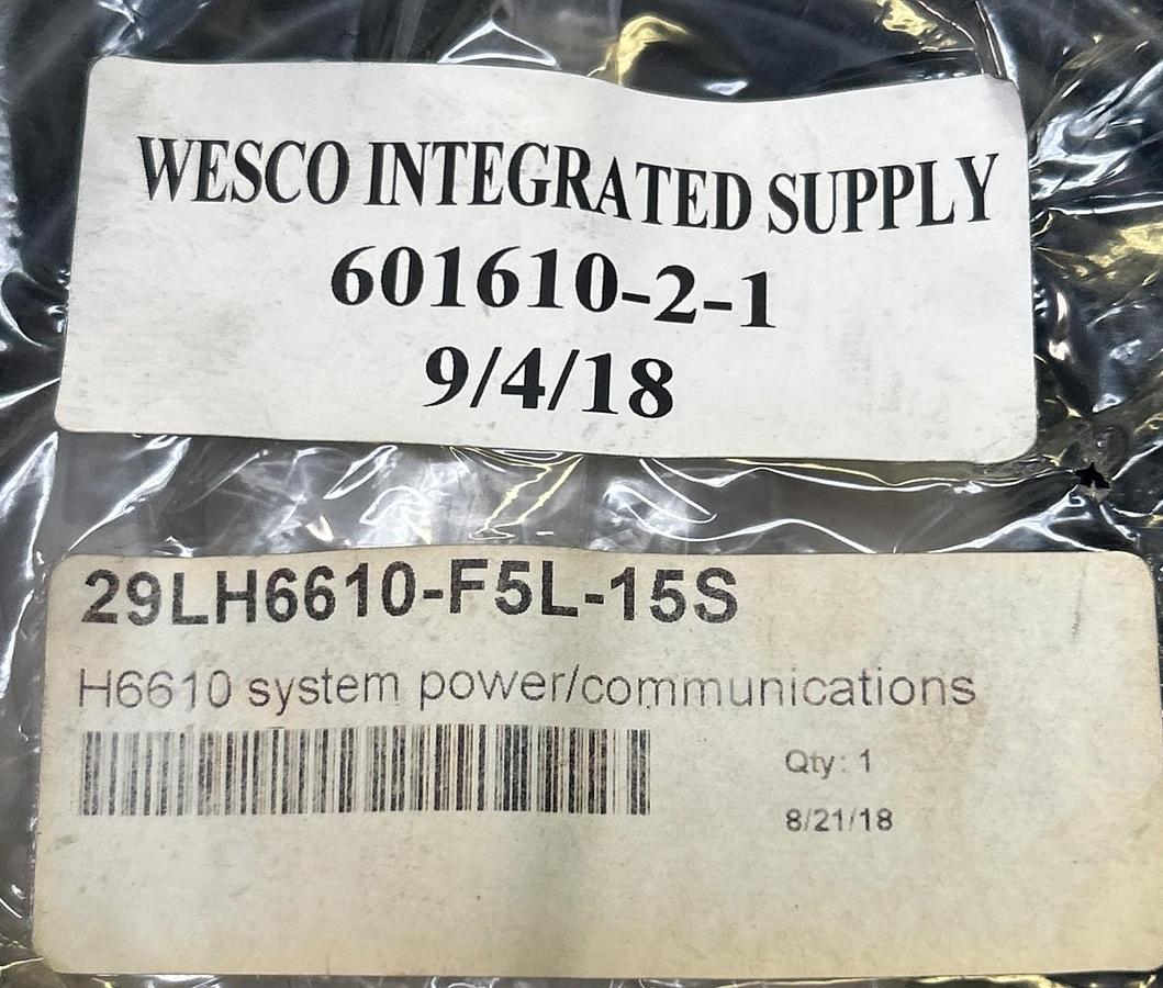 WESCO,29LH6610-F5L-15S,SYSTEM POWER COMMUNICATIONS CABLE NOS