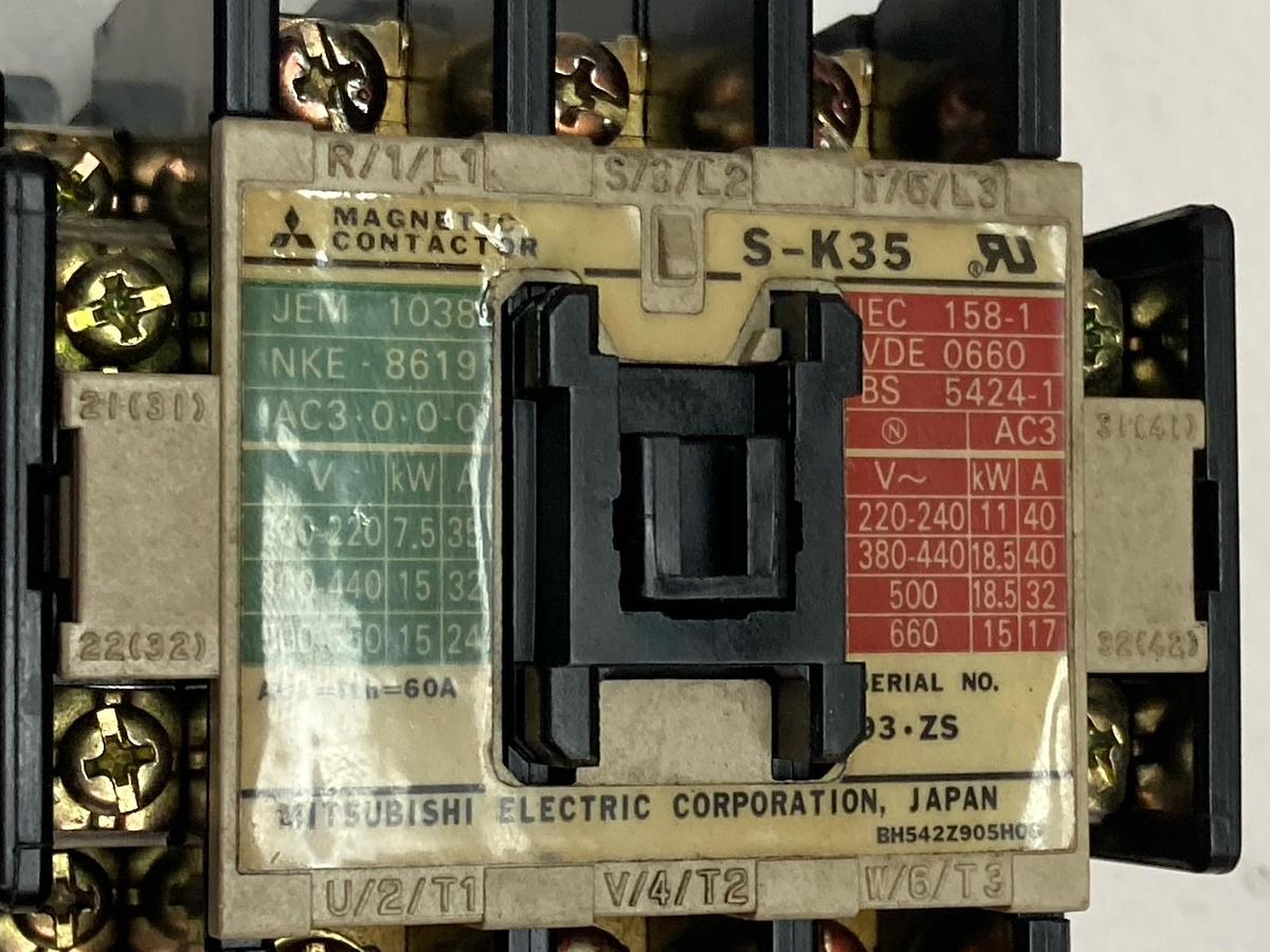 Used Mitsubishi,S-K35,Contactor w/ TH-K20TAKP-22A Solid State Overload Relay