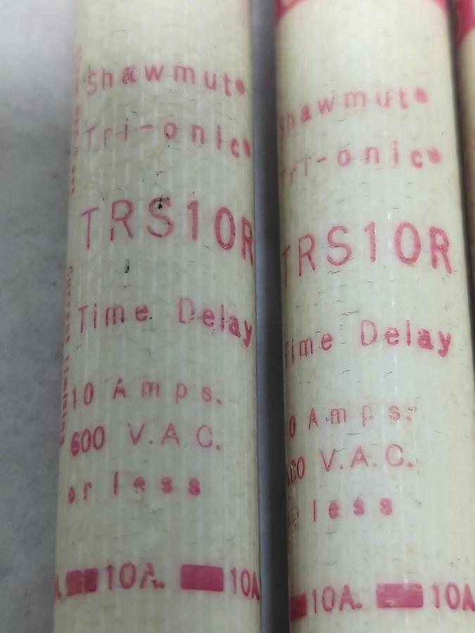 Used GOULD SHAWMUT,TRS10R,TRI-ONIC 10 AMP FUSE LOT OF 3 PRE-OWNED