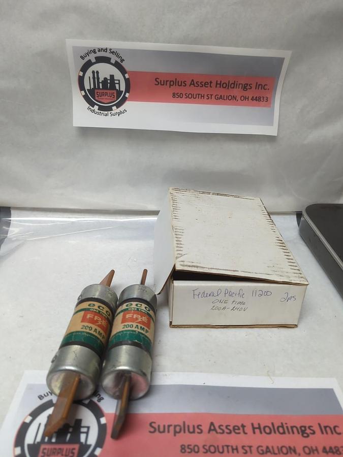 Used FEDERAL PACIFIC,11200,ONE-TIME 200 AMP FUSE LOT OF 2 PRE-OWNED