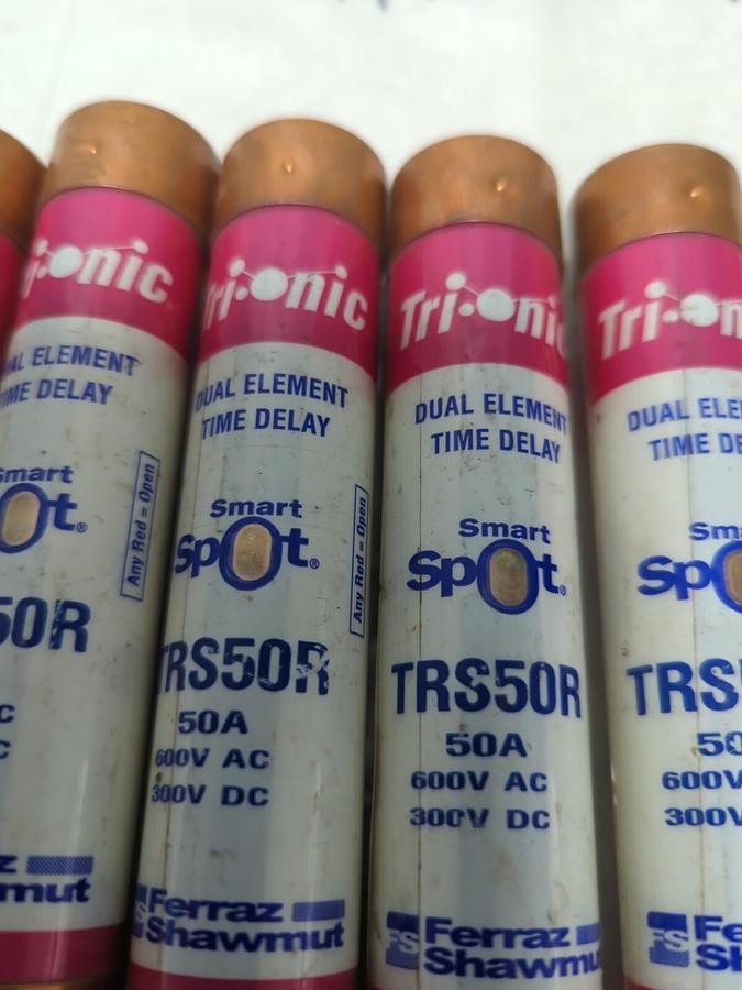 FERRAZ SHAWMUT,TRS50R,SMART SPOT 50 AMP FUSE LOT OF 6 NOS