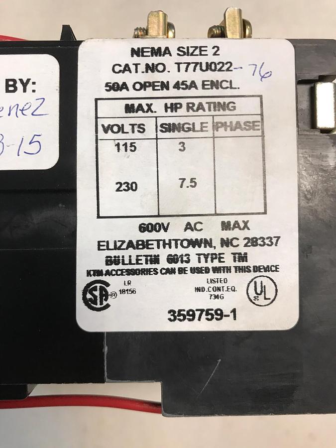 Joslyn Clark,T77U022-76,Contactor Nema Size 2 230V
