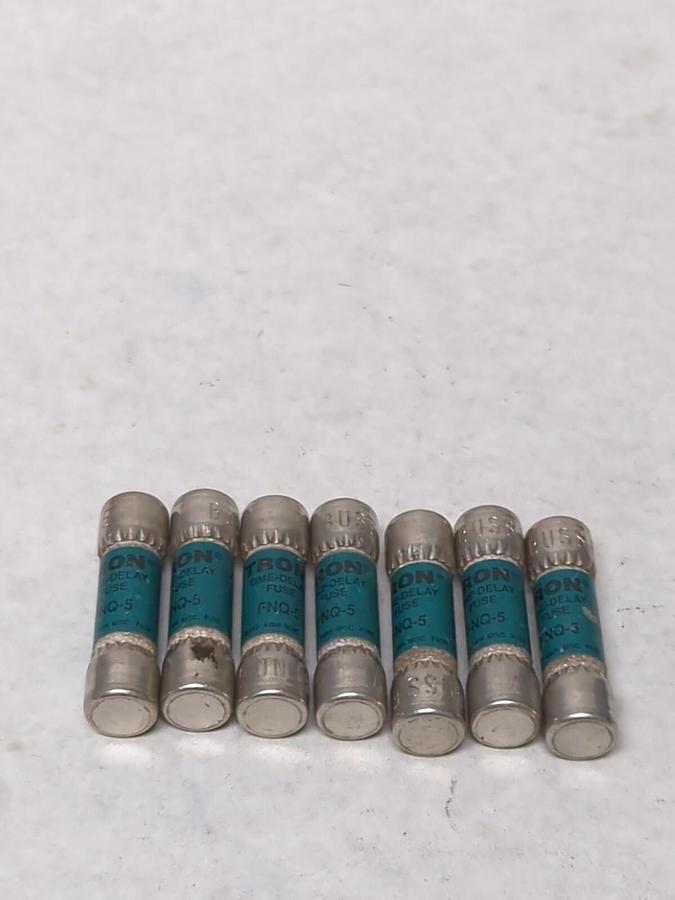 COOPER BUSSMANN,FNQ-5,TRON 5 AMP FUSE LOT OF 7 NOS