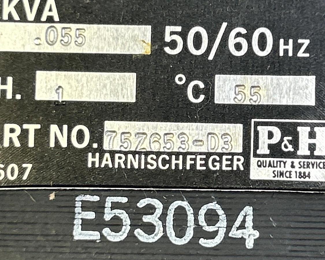 P&H,75Z653-D3,TRANSFORMER .055KVA NOS