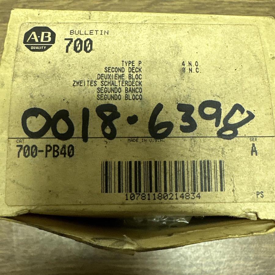 Allen Bradley,700-PB40,Adder Deck Relay