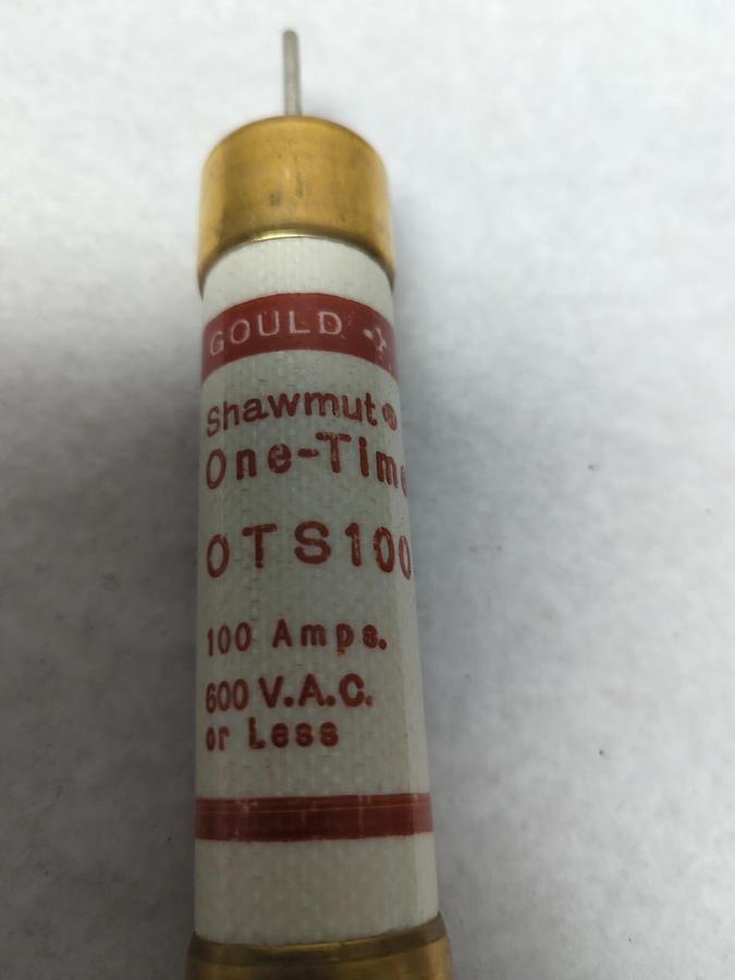 Used GOULD SHAWMUT,OTS100,ONE-TIME 100 AMP FUSE PRE-OWNED