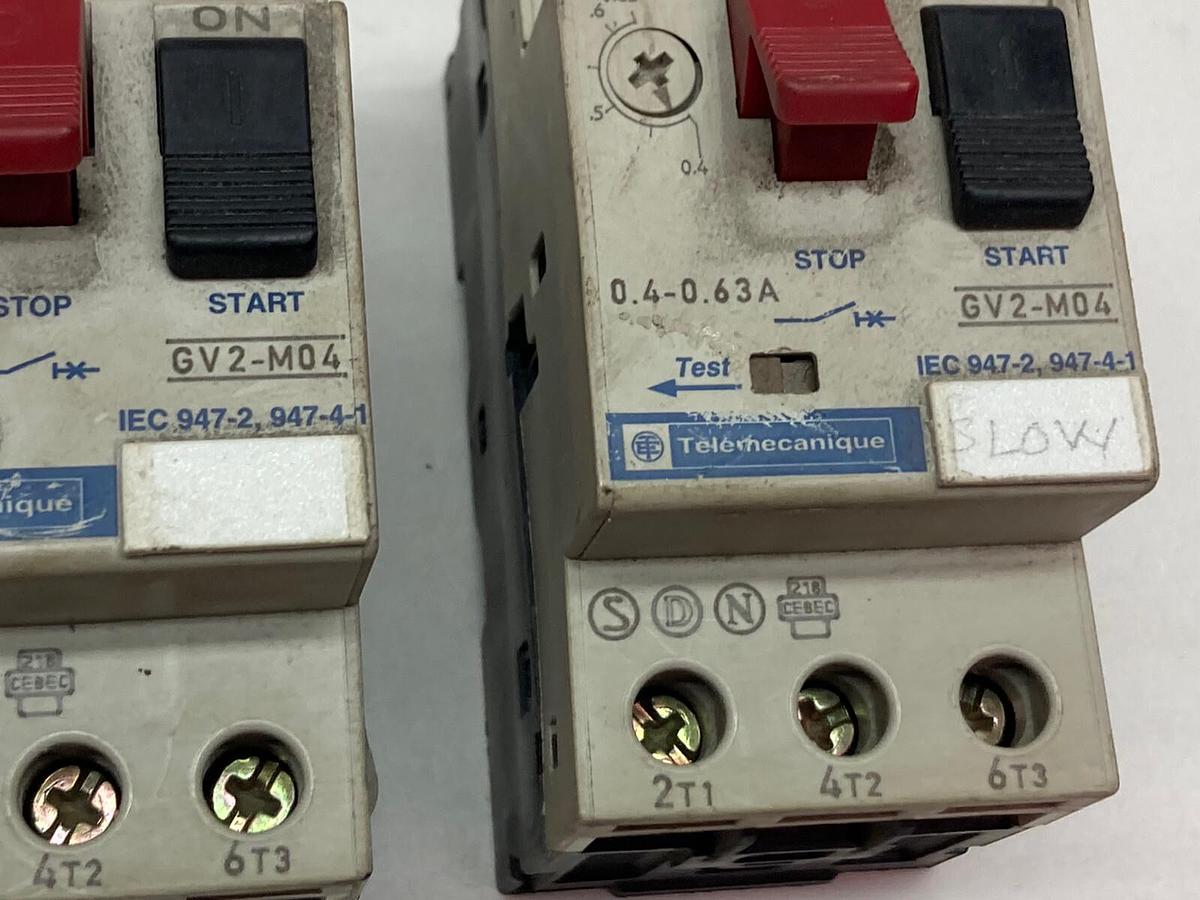 Used Telemecanique,GV2 M04,Motor Circuit Breaker LOT OF 2