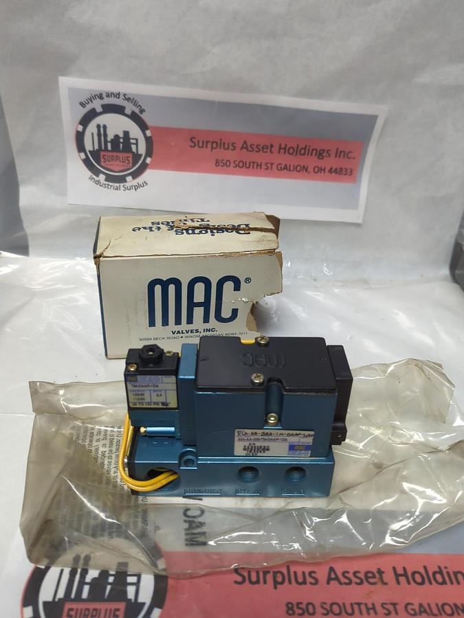 MAC,82A-AA-BAA-TM-0AAP-20A,SOLENOID VALVE 120/110V 60/50HZ 5.4W 25-150PSI NOS