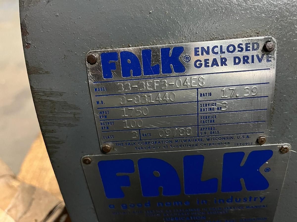 Used Falk,33-3EF3-04ES,Enclosed Gear drive Ratio 17.39 input 1750RPM output 100rpm Sh