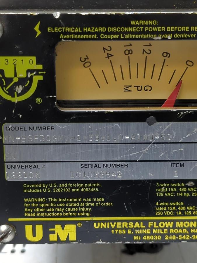 Used UNIVERSAL FLOW MONITORS INC,MN-BSF30GMV-8-33V1.0-A1WU-5D,TYPE  4 NOS