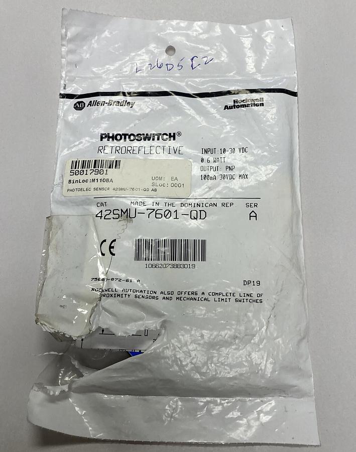 ALLEN BRADLEY,42SMU-7601-QD,SER A MINI PHOTOELECTIC SENSOR NEW