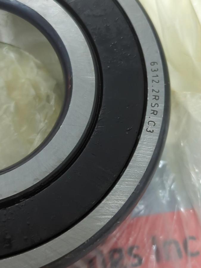 FAG,6312 2RSR C3,RUBBER SEALED DEEP GROOVE BALL BEARING 60MM BORE NOS