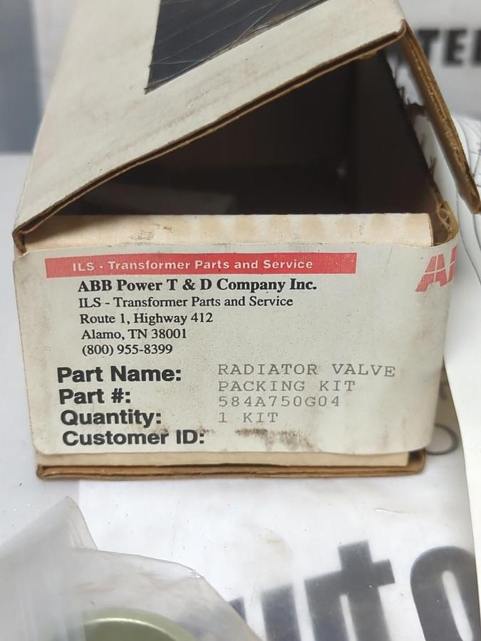 ABB,584A750G04,RADIATOR VALVE PACKING KIT NOS