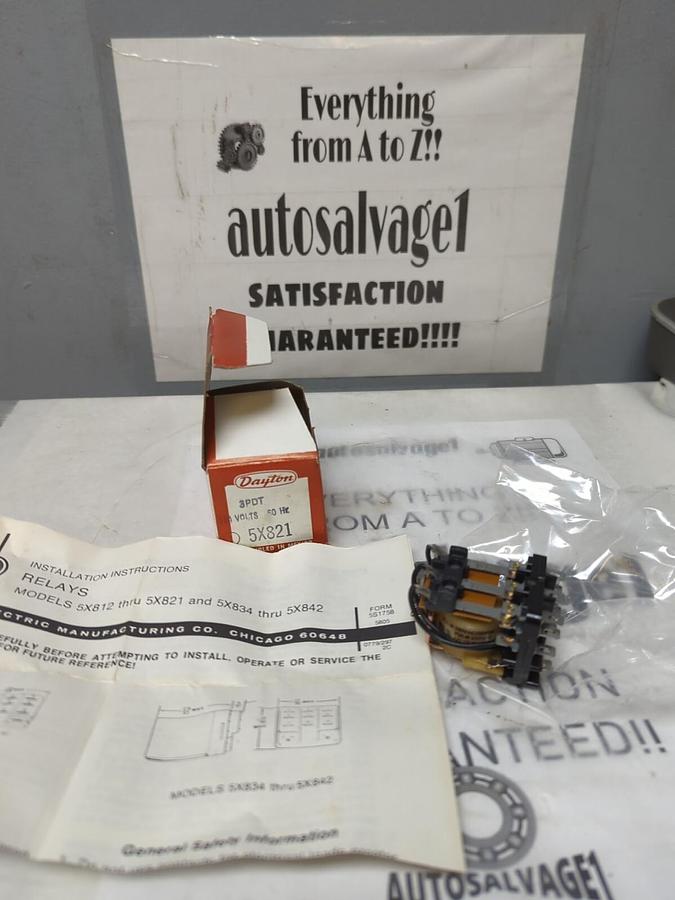 DAYTON,5X821 3PDT,GENERAL PURPOSE RELAY 120V 60HZ NOS