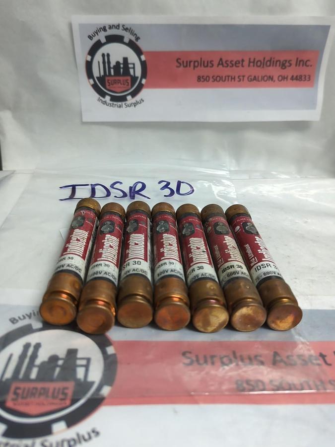 Used LITTELFUSE,IDSR30,INDICATOR 30 AMP FUSE LOT OF 7 PRE-OWNED