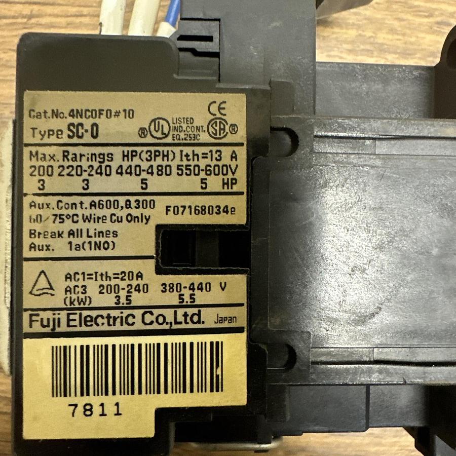 Used Fuji Electric,SC-0(13), SC13AA 4NC0F0 13Amp Contactor
