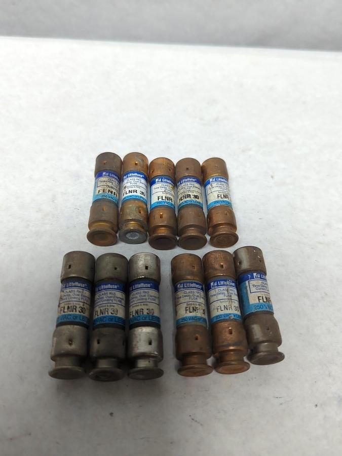 Used LITTELFUSE,FLNR 30,CLASS RK5 FUSE 30 AMP LOT OF 11 PRE-OWNED