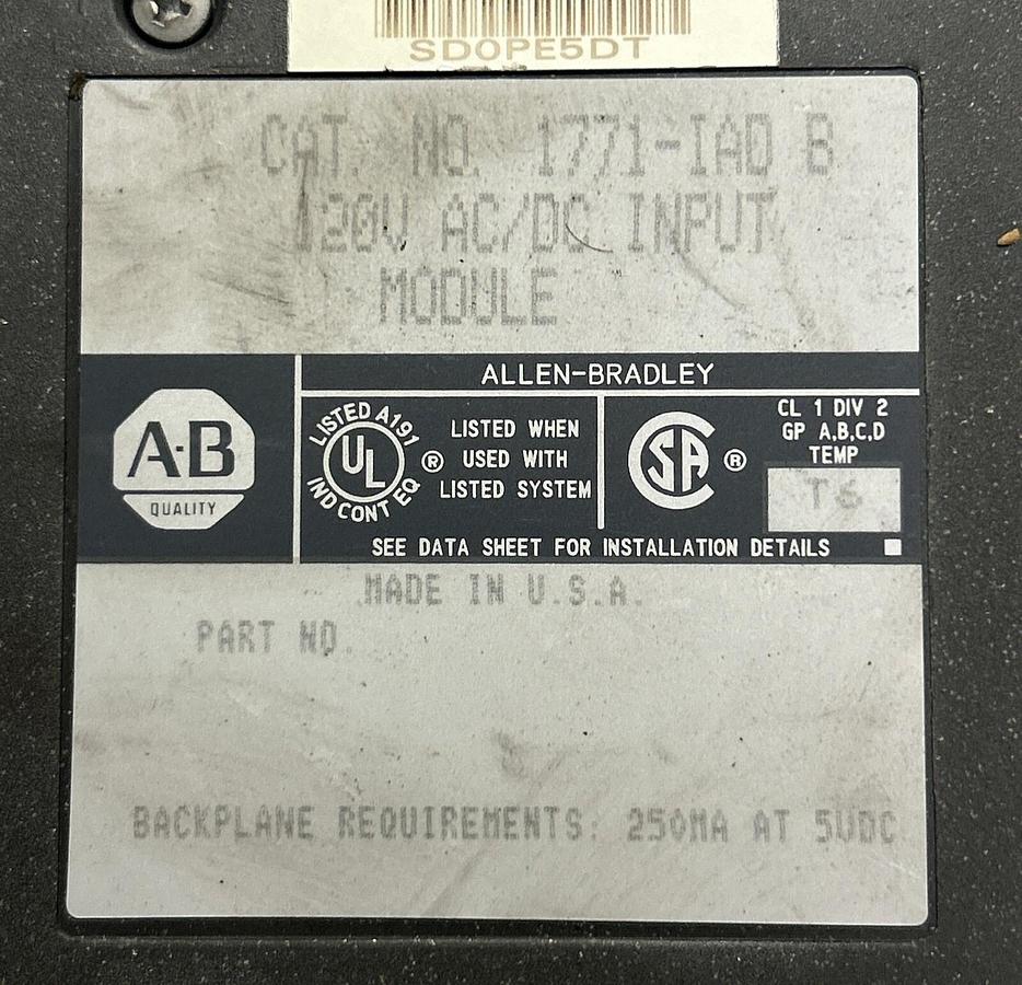 Used ALLEN BRADLEY,1771-IAD,INPUTE MODULE
